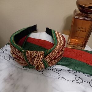 Gold and Green Woven Headband
